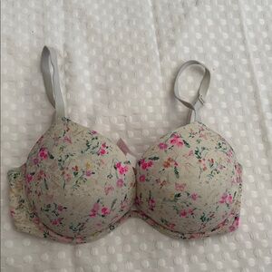 Victoria's Secret Floral Print Bra- Super Push Up 36DD